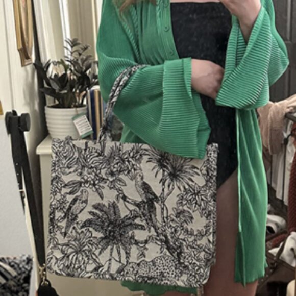 Luxe Woven-Texture Fashion Tote – Chic Cotton-Linen Look | Spacious & Structured